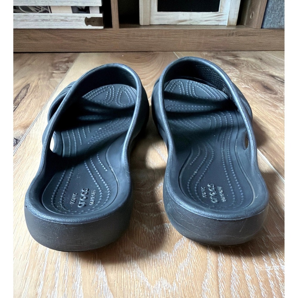 Crocs Sandals Womens 8 Kelli Open Toe Two Strap Slide Sport Casual Comfort Black - Picture 4 of 8